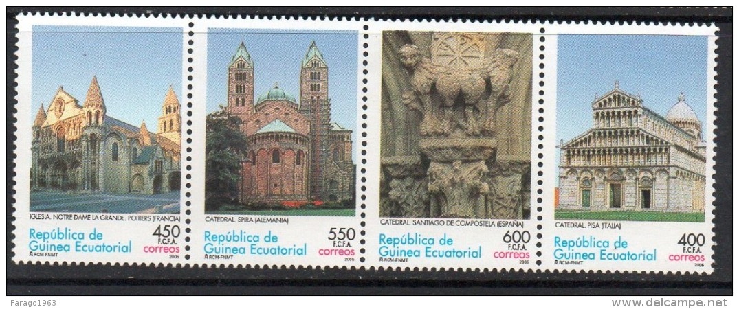 2005 Equatorial Guinea Ecuatorial   Churches Religion  Complete Set Of 4  MNH - Equatoriaal Guinea