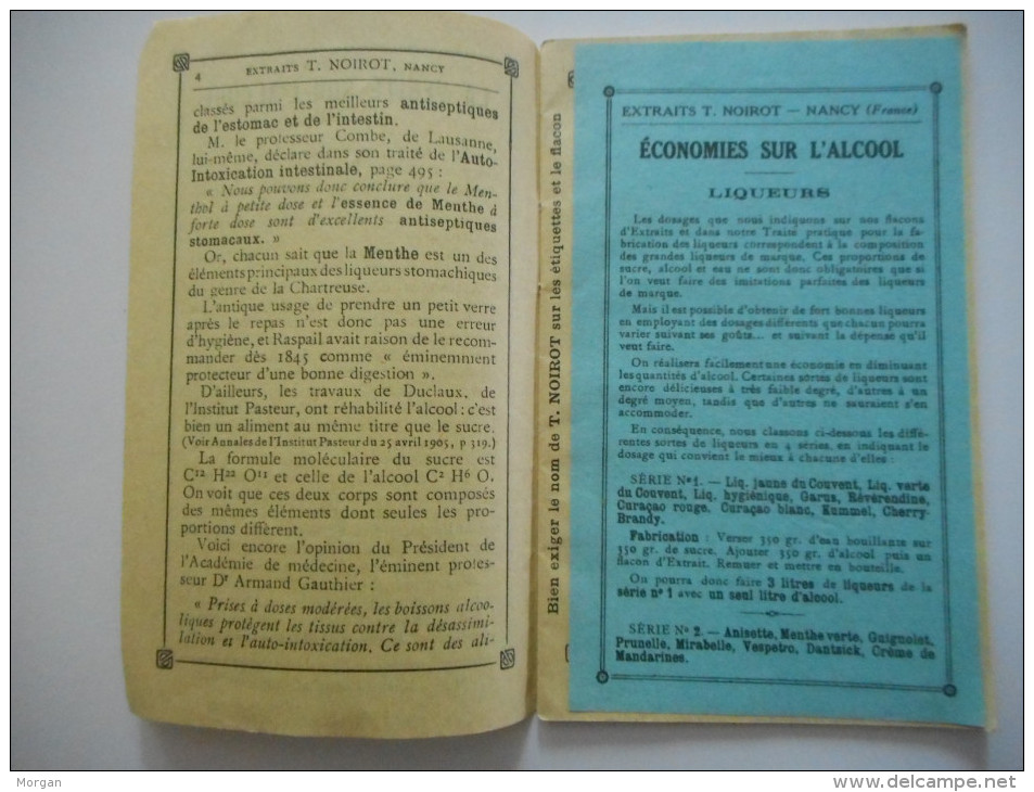 LORRAINE - NANCY - TRAITE DE LA FABRICATION DES LIQUEURS 1925 DISTILLERIE NOIROT - Lorraine - Vosges