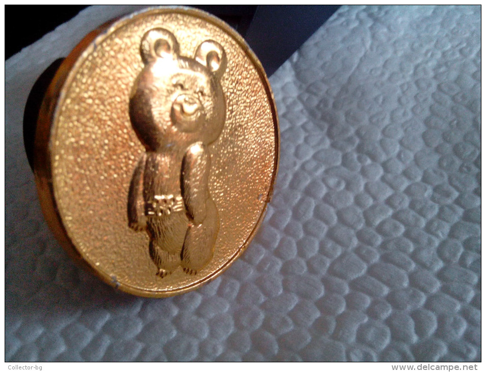 Vintage 1980 Original Moscow Olympic Games ALUMINIUM  Misha Bear Rare - Bekleidung, Souvenirs Und Sonstige
