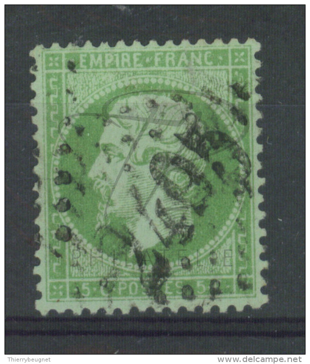 VEND BEAU TIMBRE DE FRANCE N°20 , VERT JAUNE SUR VERDATRE , G.C. 2495 (MONTMOREAU) !!!! - 1862 Napoleon III