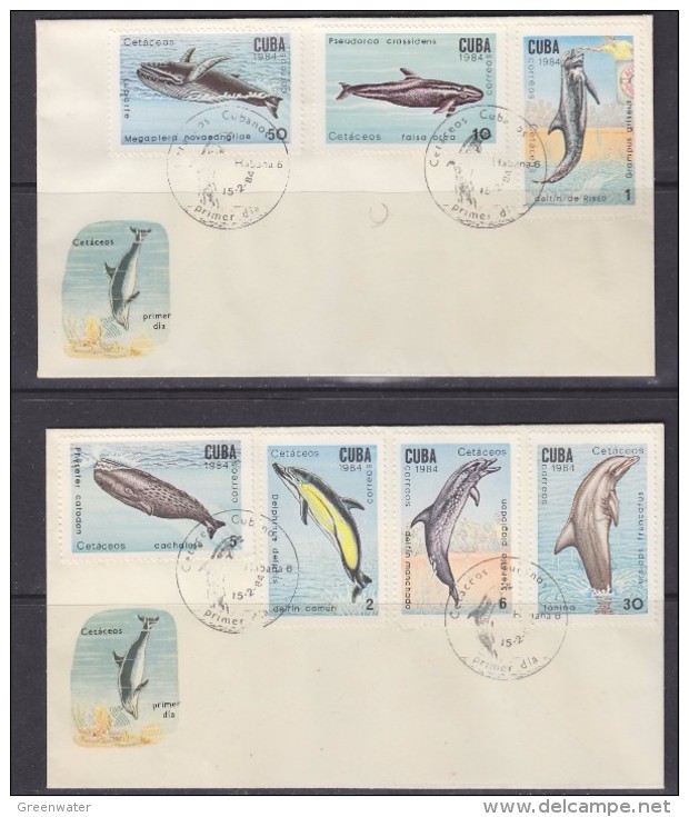 Cuba 1984 Dolphins 7v On 2 FDC (31311) - FDC