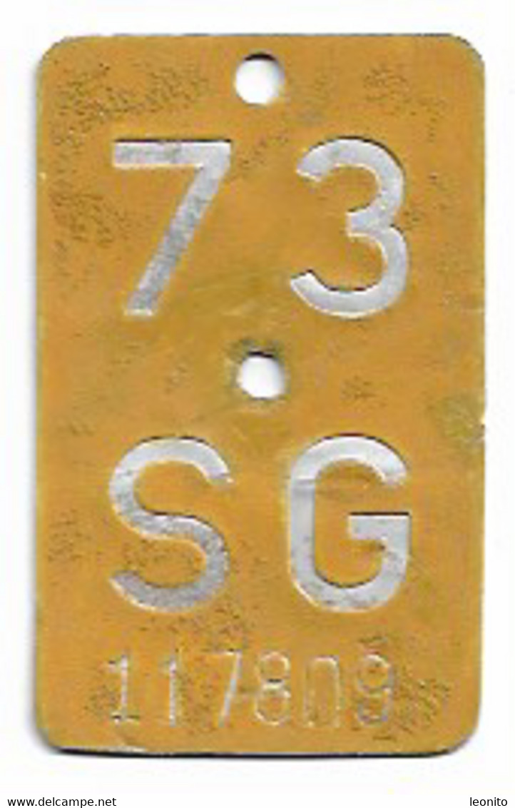 Velonummer Mofanummer St. Gallen SG 73 - Placas De Matriculación