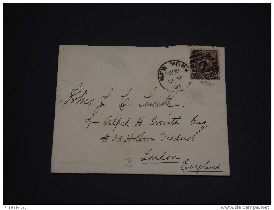 ETATS-UNIS - Env De New York Pour Londres - Mai 1891 - A Voir - P19552 - Otros & Sin Clasificación