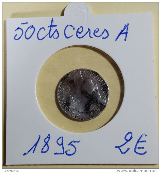 Monnaie 50 Centimes Céres 1895 A Argent - Autres & Non Classés