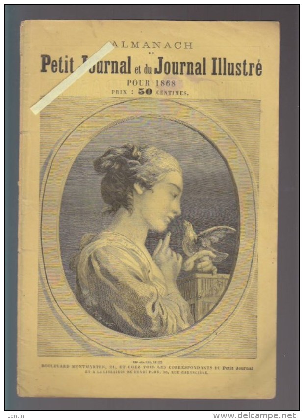 Almanach du Petit Journal Illustré - 1865, 1866, 1867, 1868 - Lot de 4 - nombreuses illustrations