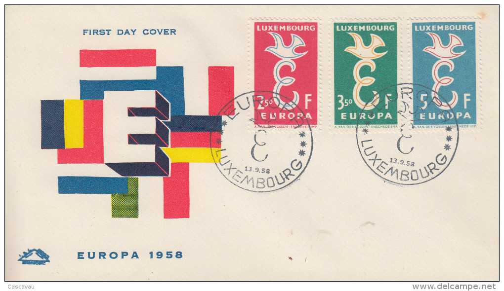 Enveloppe  FDC  1er Jour  LUXEMBOURG   EUROPA   1958 - 1958