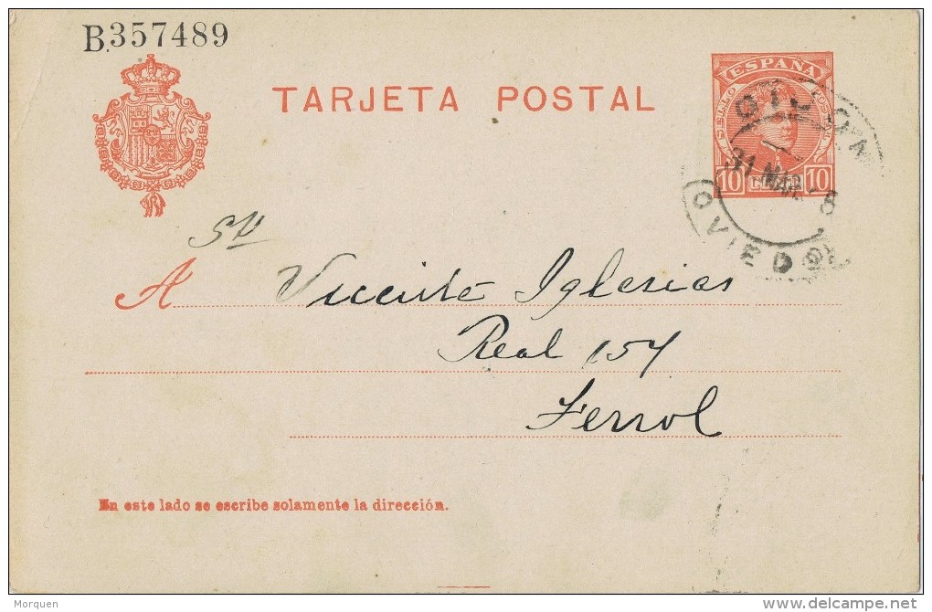 18806. Entero Postal GIJON (Oviedo) 1905. Variedad Edifil Num 45c - 1850-1931
