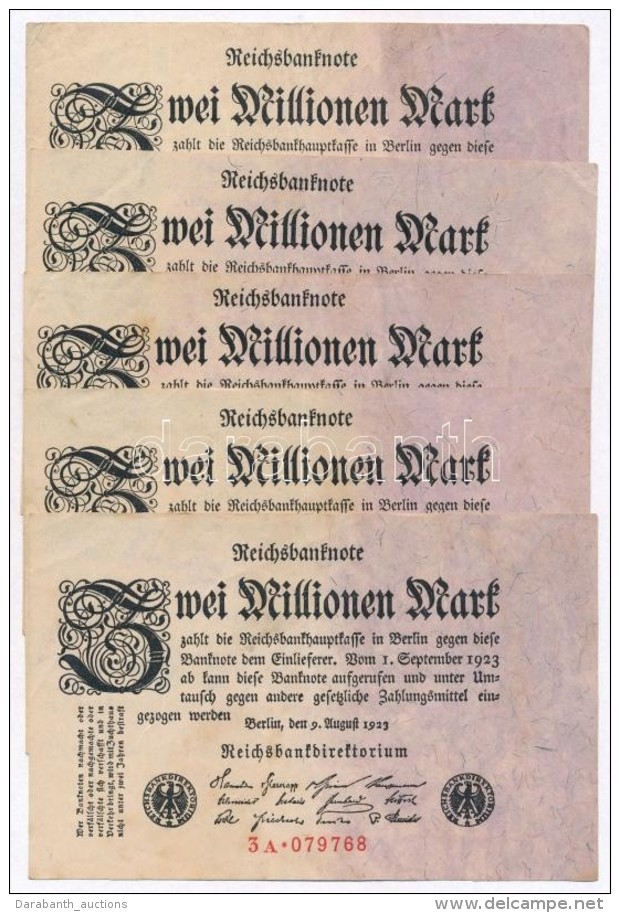 Németország / Weimari Köztársaság 1923. 2.000.000M (5x) T:III
Germany / Weimar... - Non Classificati
