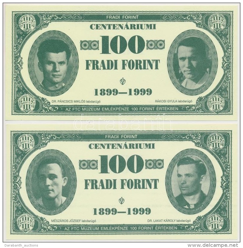 1999. 100Ft NévértékÅ± 'Centenáriumi Fradi Forint' Sike, Jurikné,... - Non Classificati