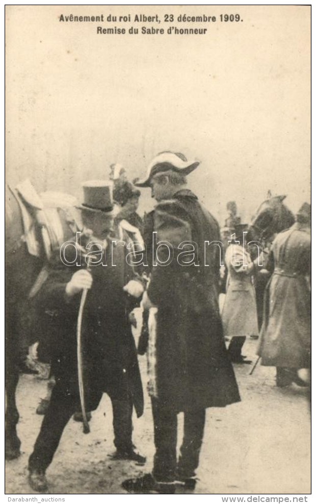 ** T1/T2 Avenement Du Roi Albert, 23 Decembre 1919. Remise Du Sabre D'honneur / King Albert Of Belgium Receiving A... - Non Classificati