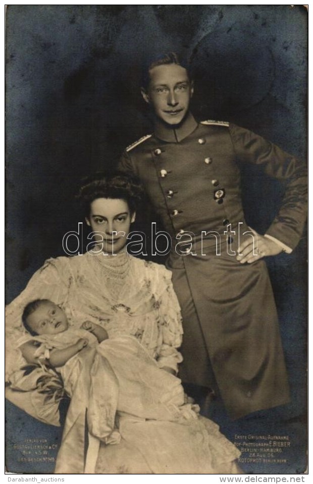 * T3 Wilhelm German Corwn Prince With Duchess Cecilie Of Mecklenburg-Schwerin And Prince Wilhelm (small Tear) - Unclassified