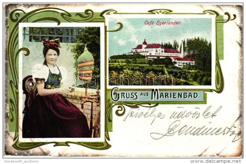 T2 Marianske Lazne, Marienbad; Café Egerländer, Folklore, Art Nouveau - Unclassified