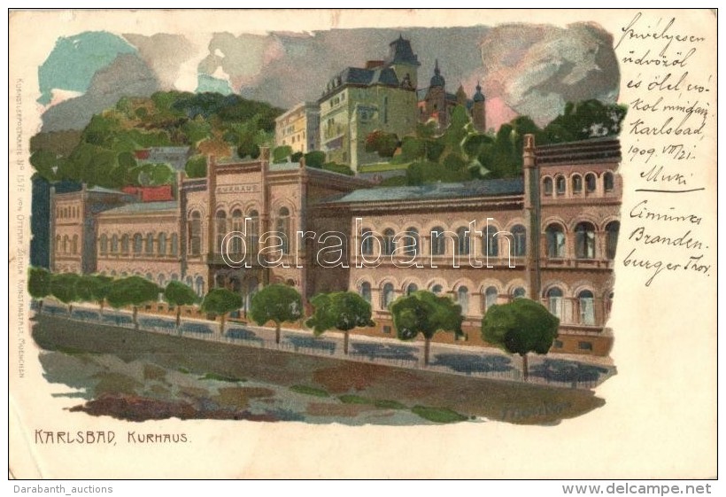 T3 Karlovy Vary, Karlsbad; Kurhaus / Sanatorium, Künstlerpostkarte No. 1579. Von Ottmar Zieher Litho S: Marcks... - Unclassified