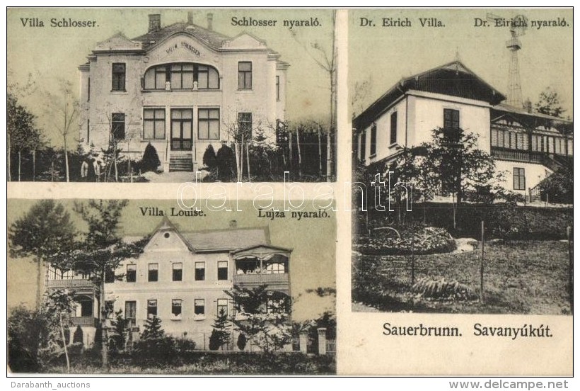 T2/T3 Savanyúkút, Sauerbrunn; Schlosser, Lujza és Dr. Eirich Nyaraló / Villas (EK) - Unclassified
