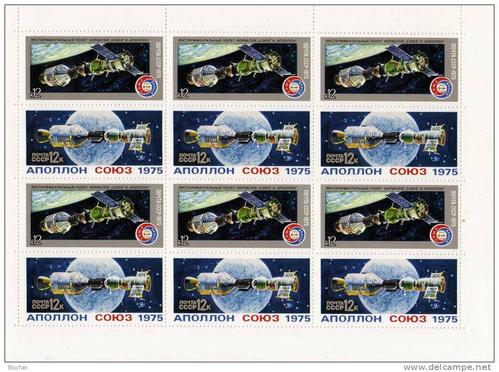 Kopplung USA/SU 1975 Apollo-Sojus Sowjetunion 4371/4,ZD+KB ** 27€ Bloque Hojitas Hb Bloc M/s Space Sheetlet Bf USSR CCCP - Europe