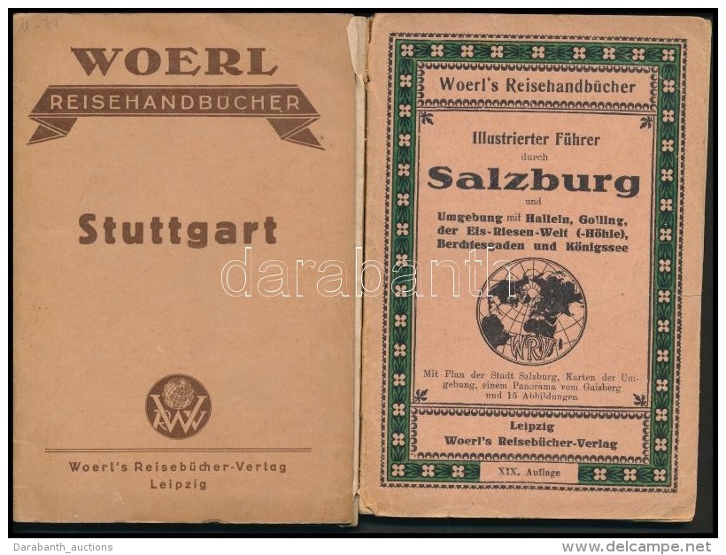 Woerl útikönyvek, 2 Db, Stuttgart, Salzburg, Változó, Többnyire Megviselt... - Non Classificati