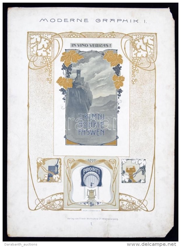 Cca 1910 2 Táblán Szecessziós Litho Reklámgrafikák. / Art Nouveau Advertising... - Unclassified