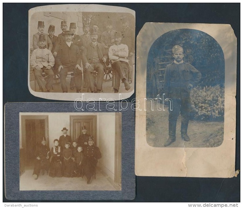 Cca 1900-1910 3 Db, Katonákat ábrázoló Fotó - Other & Unclassified