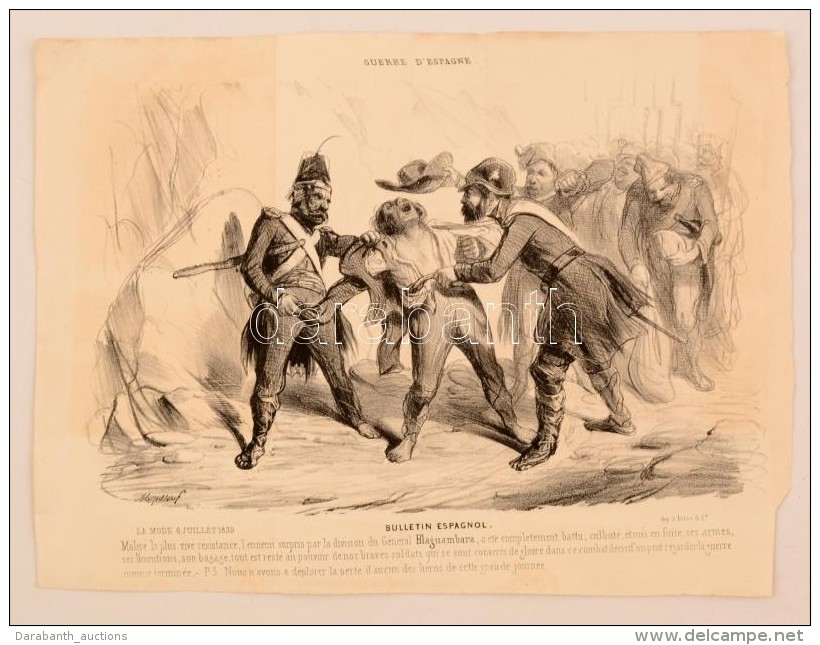 1839 A Spanyol Háború - Guerre D'Espagne Politikai Karikatúra. KÅ‘nyomat / Lithographed... - Stampe & Incisioni