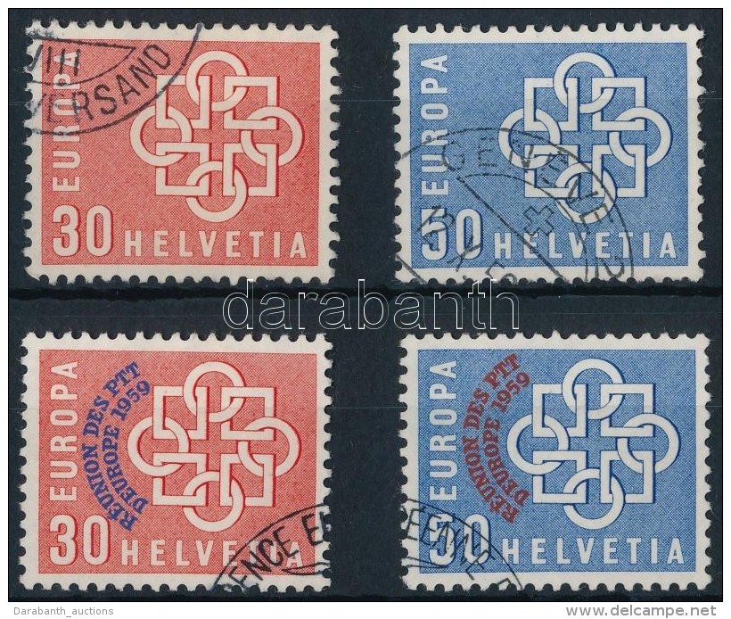 O 1959 Europa Sor + Felülnyomott Változata Mi 679-680 + 681-682 - Other & Unclassified