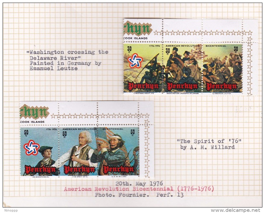 Cook Islands - Penrhyn SG 86-91 1976 Bicentenary Of American Revolution MNH - Cook