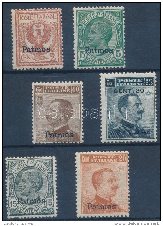 * 1912 Forgalmi 6 érték Patmos Felülnyomással Mi 3-4, 8, 10-12 VIII - Other & Unclassified