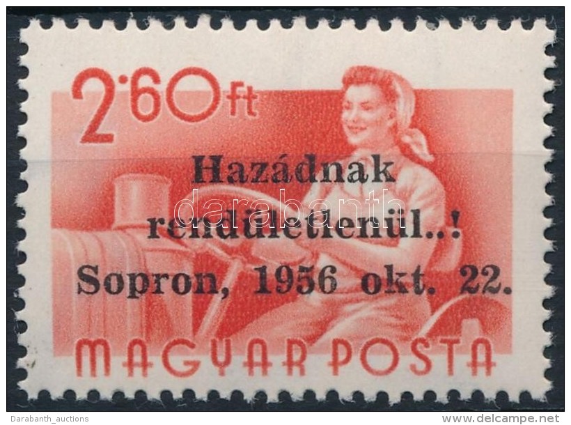 ** 1956 Soproni Felülnyomás Munka 2,60 Ft Vizsgálójellel (2.900 Példány)... - Altri & Non Classificati