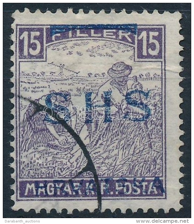O SHS 1918 Fehérszámú Arató 15f Garancia Nélkül (35.000) - Altri & Non Classificati