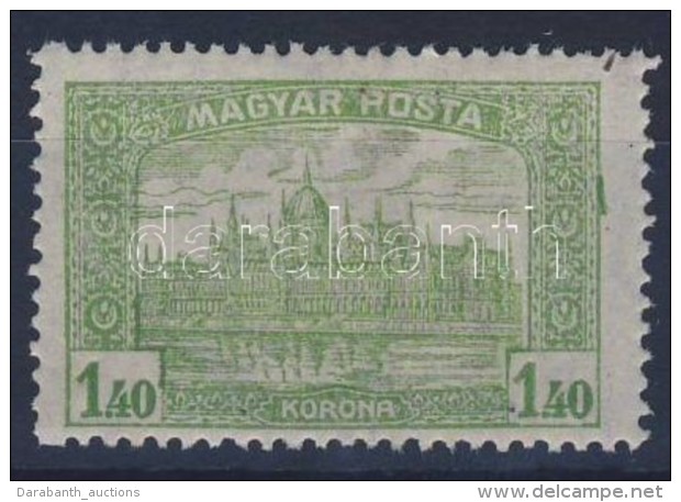 ** 1919 Magyar Posta 1,40K FüggÅ‘leges Zöld Vonal Jobb Oldalon - Altri & Non Classificati