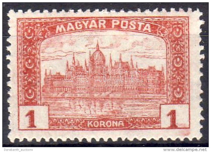 * 1919 Magyar Posta 1K, Piros Folt A Jobb Oldali értékszám Lábánál - Altri & Non Classificati