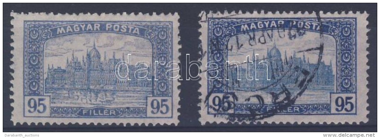 * 1919 Magyar Posta 95f Kék Helyett Kékesszürke Színben - Altri & Non Classificati