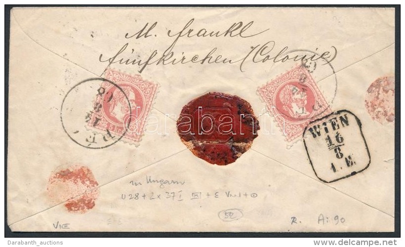 1868 5kr Díjjegyes Boríték 2x5kr Díjkiegészítéssel Ajánlott... - Altri & Non Classificati