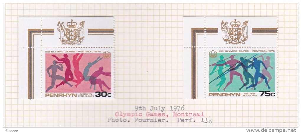 Cook Islands - Penrhyn SG 93-95 1976 Montreal Olympic Games MNH - Cook Islands