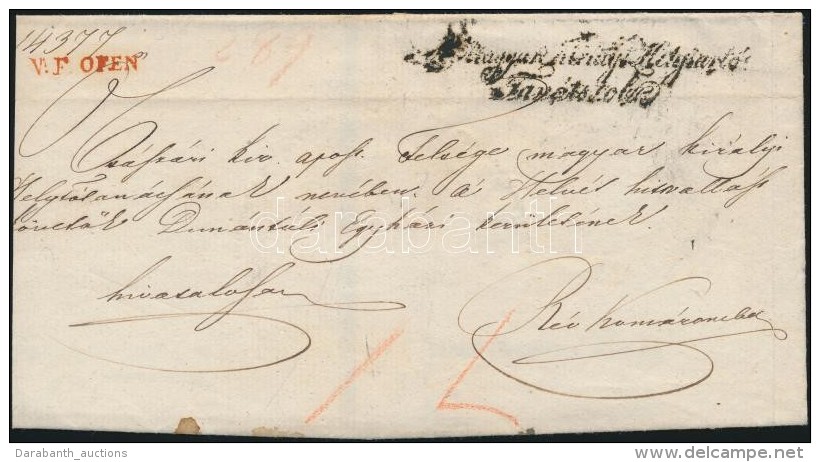 1847 Ex Offo Piros / Red 'V.F.OFEN' - Rév Komárom - Altri & Non Classificati