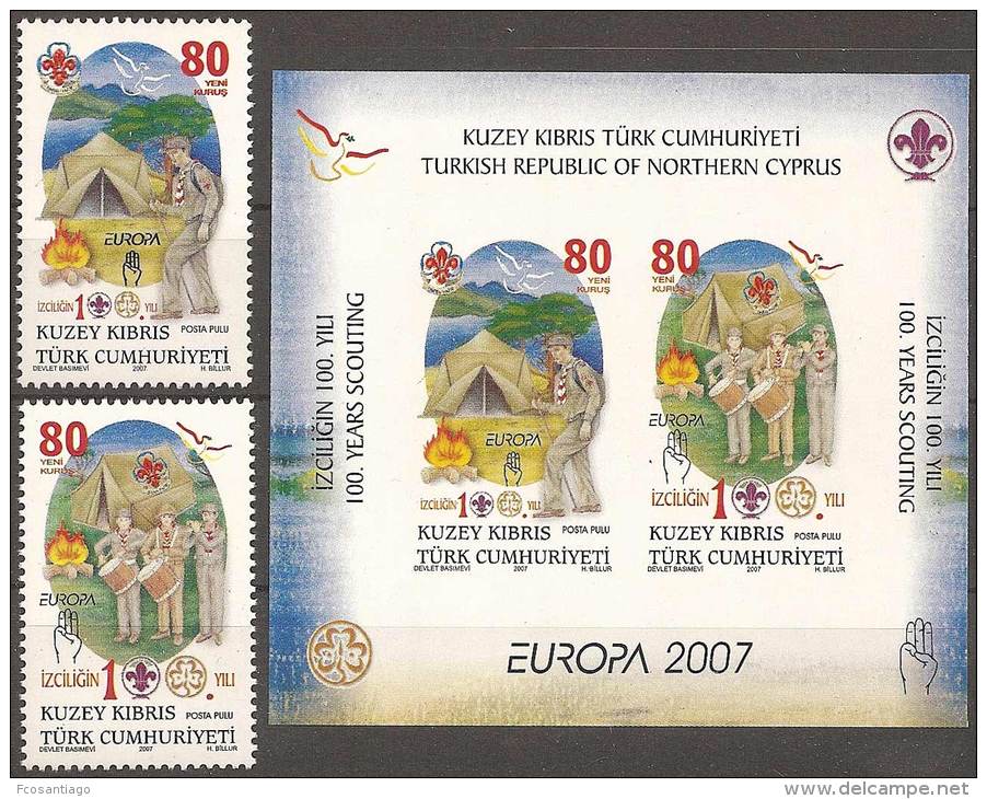 EUROPA CEPT - CHIPRE TURCO 2007 - Yvert  #614/5+H25 - MNH ** - 2007