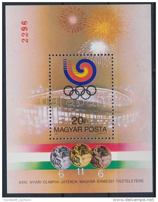 ** 1988 Olimpiai érmesek (V.) Szöul Ajándék Blokk (15.000) - Other & Unclassified