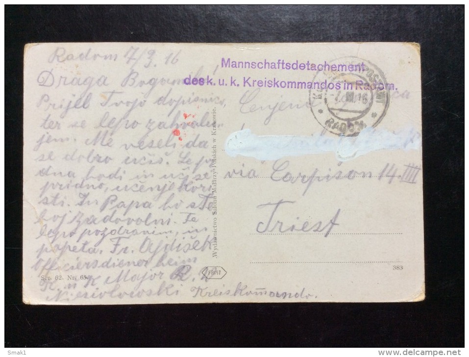 POLAND   K.U.K.  KREISKOMMANDOS      1916    RADOM - Cartas & Documentos