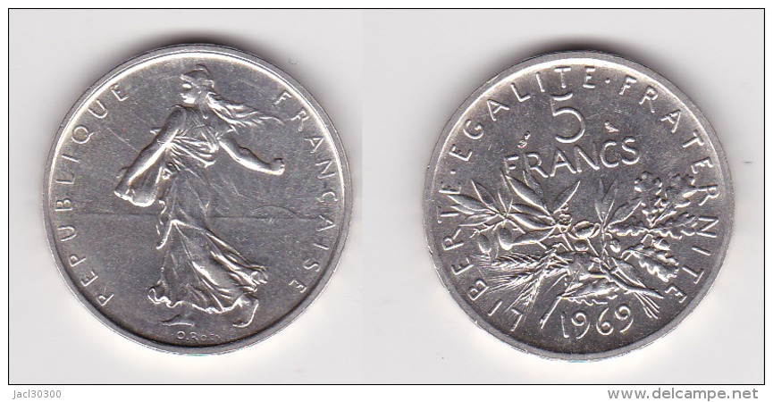 5 FRANCS SEMEUSE Argent 1969 - SUPERBE  (voir Scan) B - Andere & Zonder Classificatie