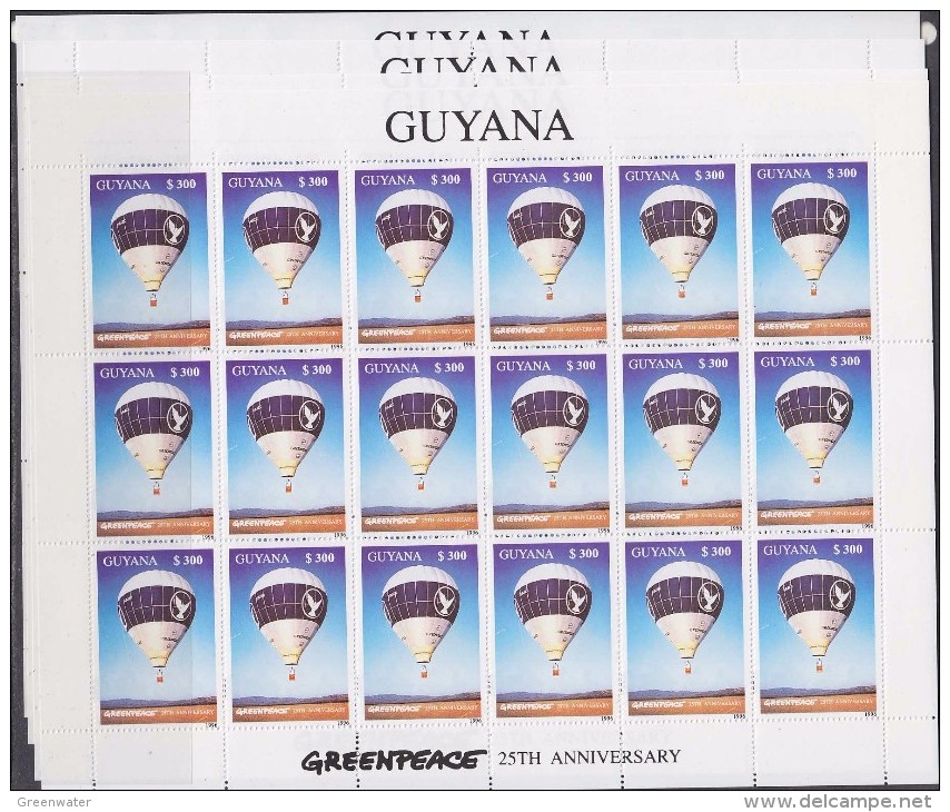 Greenpeace 1996 British Guyana Balloons Action 4v Sheetlets (unfolded)  ** Mnh (F5464) - Montgolfières