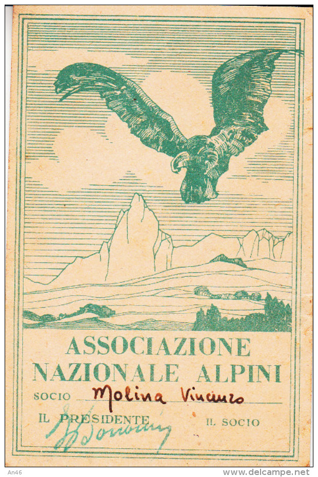 TESSERA-ASSOCIAZIONE NAZIONALE ALPINI-FINALE LIGURE -OTTIMA CONSERVAZIONE-2 SCAN- - Publicités