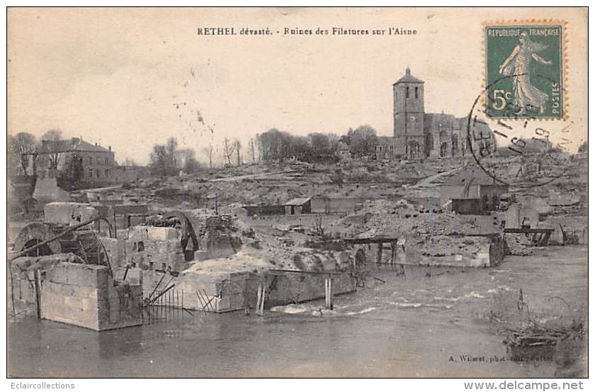 Rethel      08    Ruines Des Filatures Sur L'Aisne - Other & Unclassified