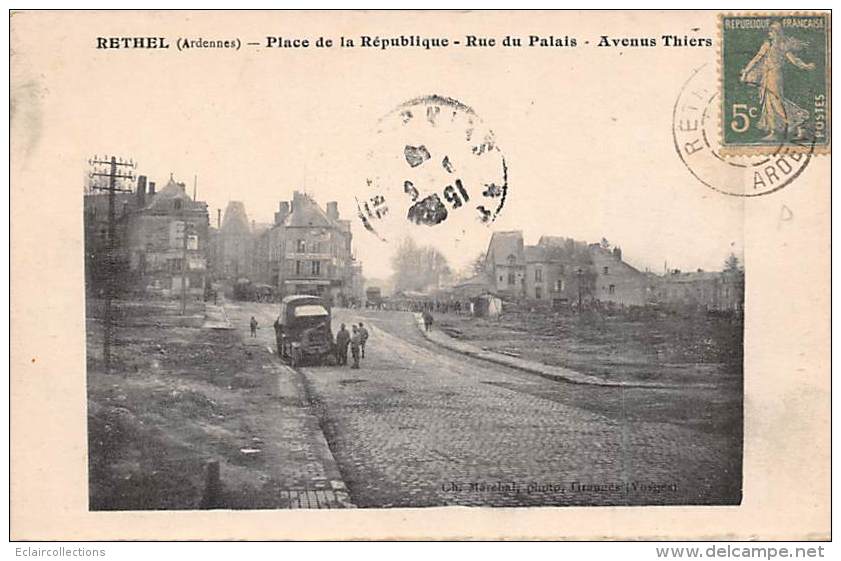 Rethel      08    Place De La République Et Rue Du Palais - Andere & Zonder Classificatie