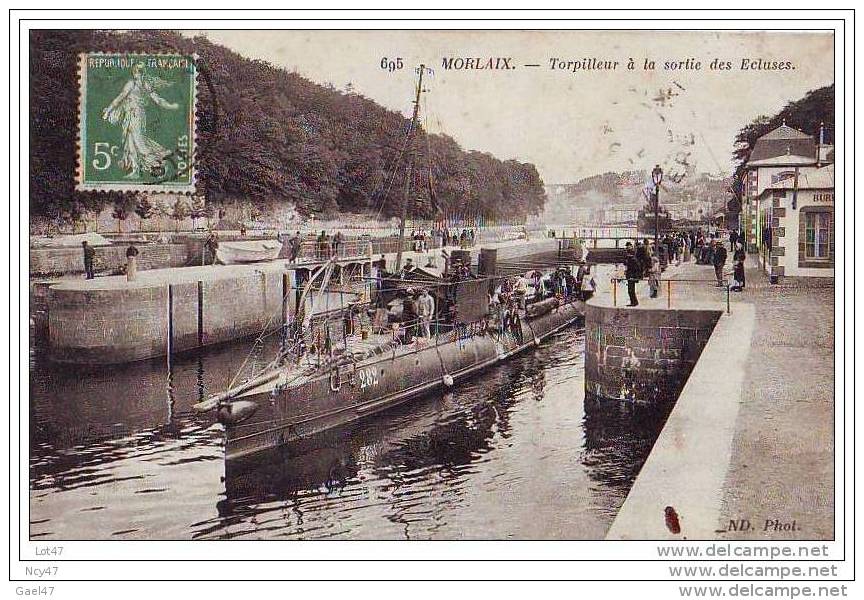 CPA - Morlaix - Torpilleur à La Sortie Des Ecluses - (29 Finistère) - (ref 1337) - Guerre