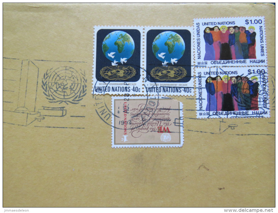 United Nations 1994 Insured Cover To USA - Globe Dove Living Together - Briefe U. Dokumente