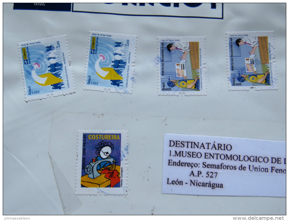 Brasil 2015 Registered Cover To Nicaragua - Postal Services Stamps - Shoemaker - Covers & Documents