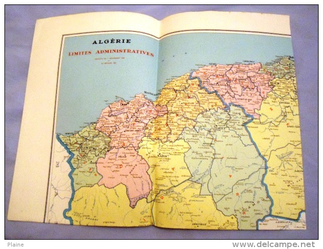 ALGERIE-CARTE GEOGRAPHIE-LIMITES ADMINISTRATIVES-CARTE DE L'EPOQUE COLONIALE FRANCAISE-1961 - Carte Geographique