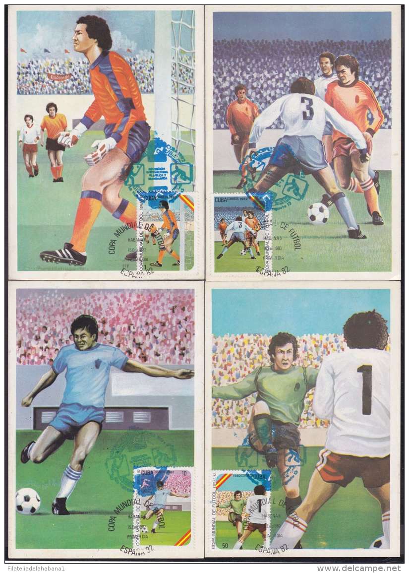 TMA-87 CUBA 1982 FDC MAXIM CARD SPAIN SOCCER WORLD CUP. COPA FUTBOL ESPAÑA. - Cartes-maximum