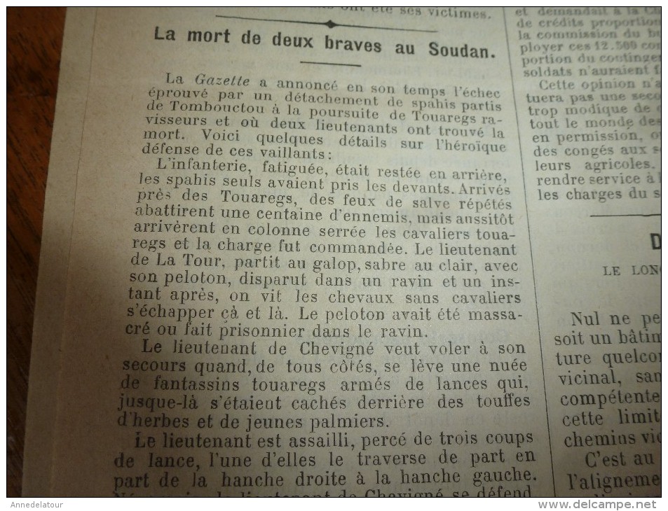 1897 GDV :Le douanier Marcoux;Balle de fusil See Metford;Escroquerie au PLM;C.-la-Giraudière; Touaregs et Spahis, etc