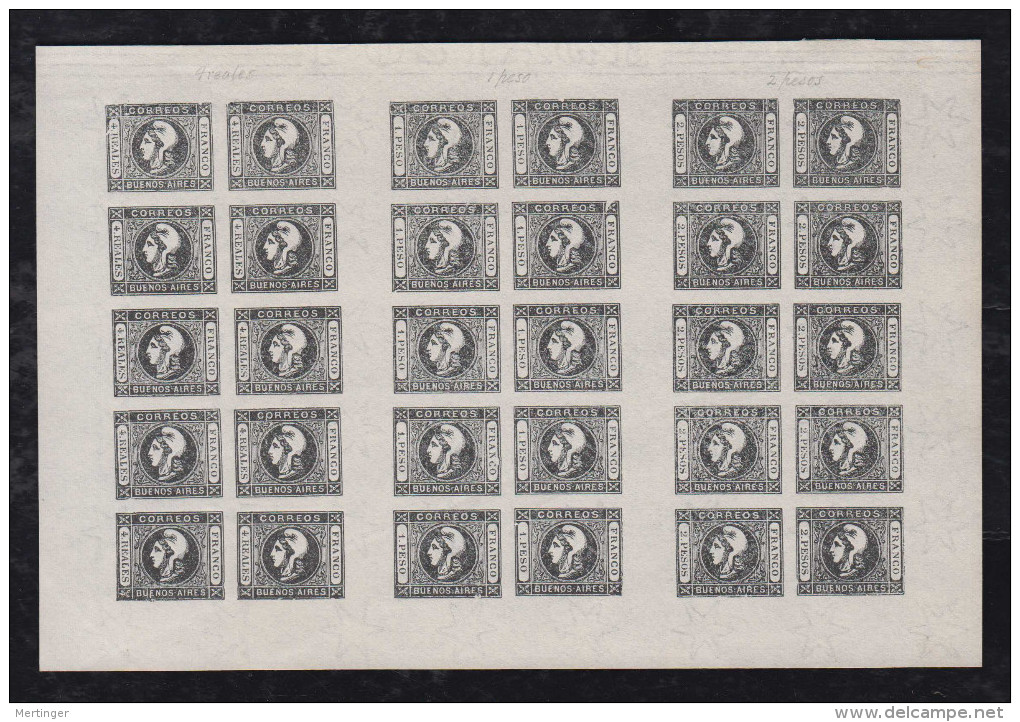 Argentina Buenos Aires 1859 Liberty Head Mi# 9-11 Mint Liechtenstein Reprints Of 1925 - Buenos Aires (1858-1864)