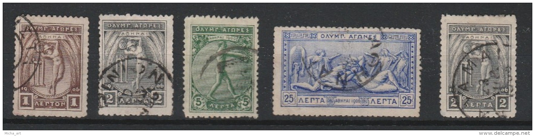(B355) Greece 1906 Olympic Games Lot Used - Oblitérés